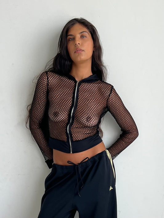 fishnet hoodie