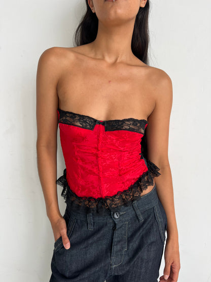 satin lace top