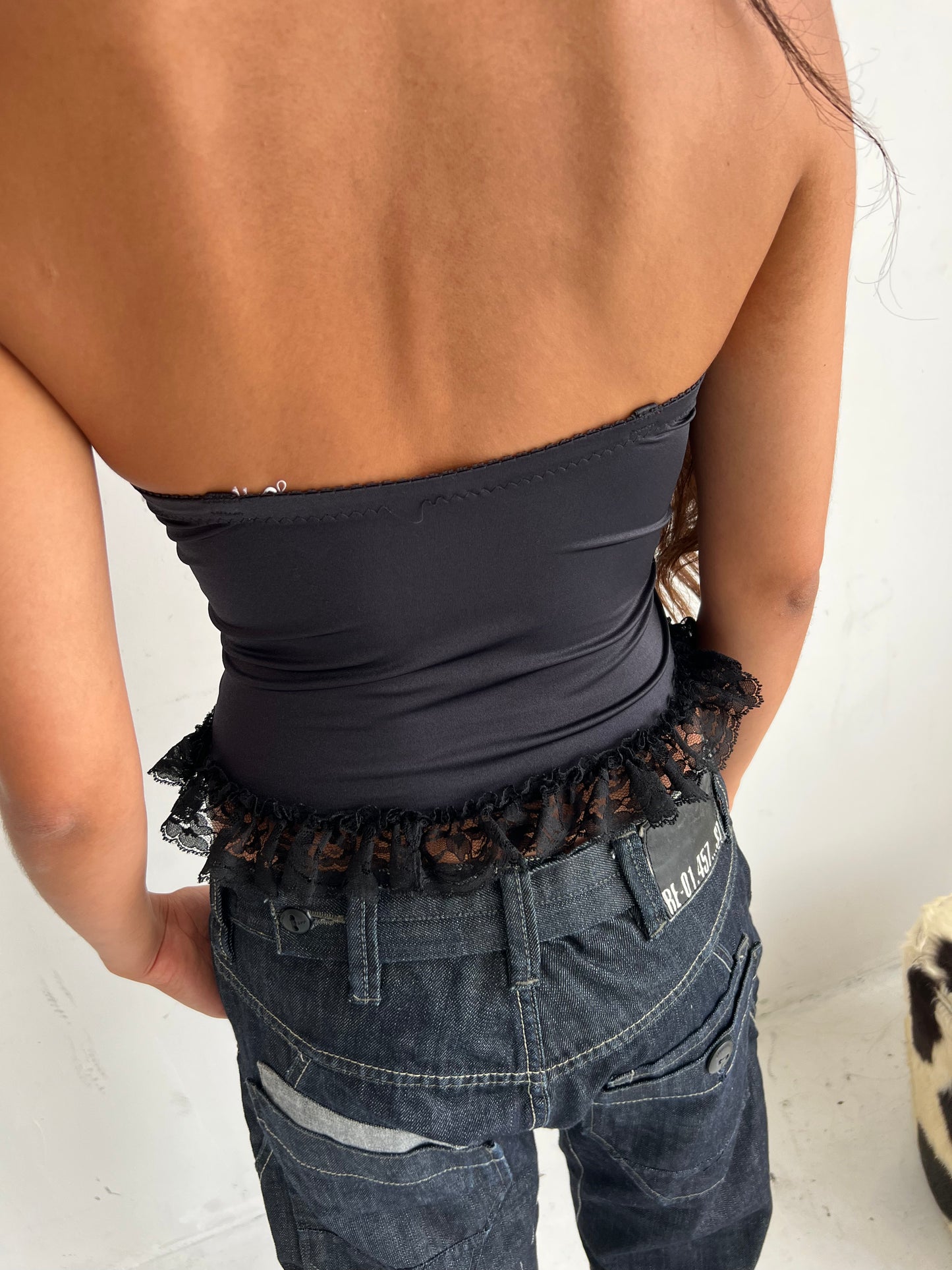 satin lace top