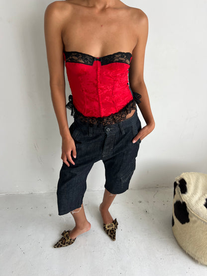 satin lace top
