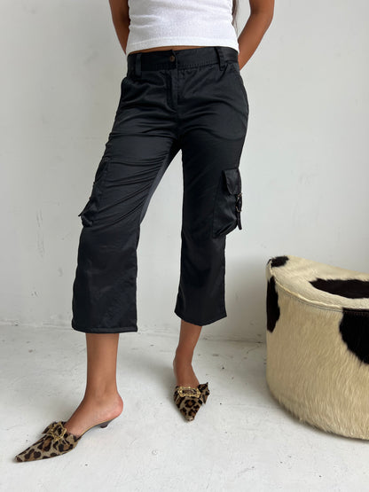 satin cargo capri