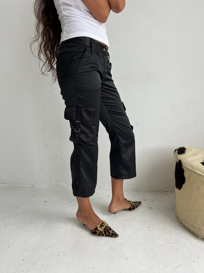 satin cargo capri