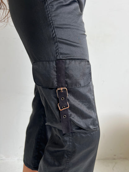 satin cargo capri